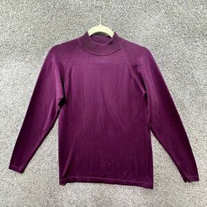 VTG Yarnworks Pullover‎ Sweater Women XS/2P Purple Mock Neck Long Sleeve